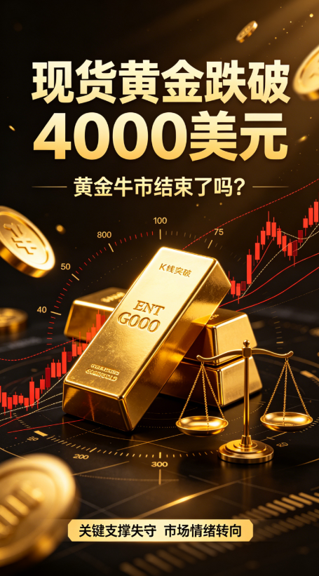 黄金跌破4000美元,牛市终结了吗?